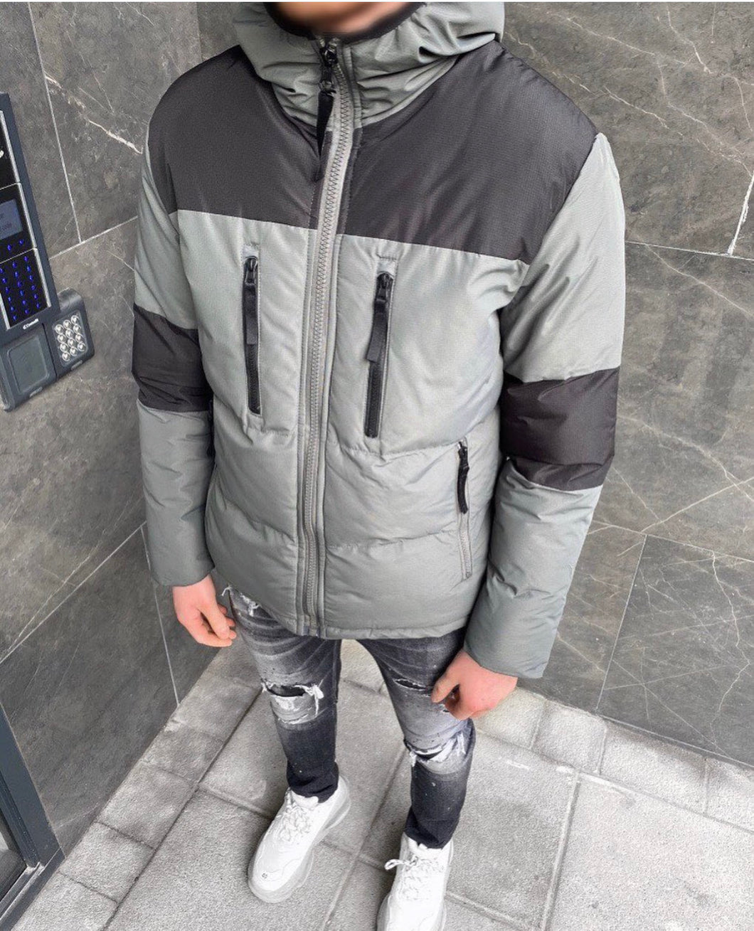 Grey/Black Puffer