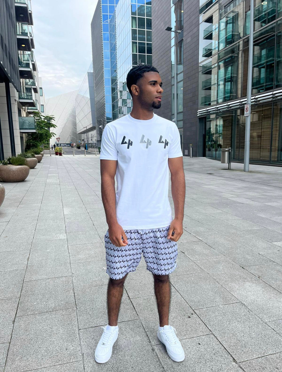 3 LH Grey/Black LH Logo White Tee