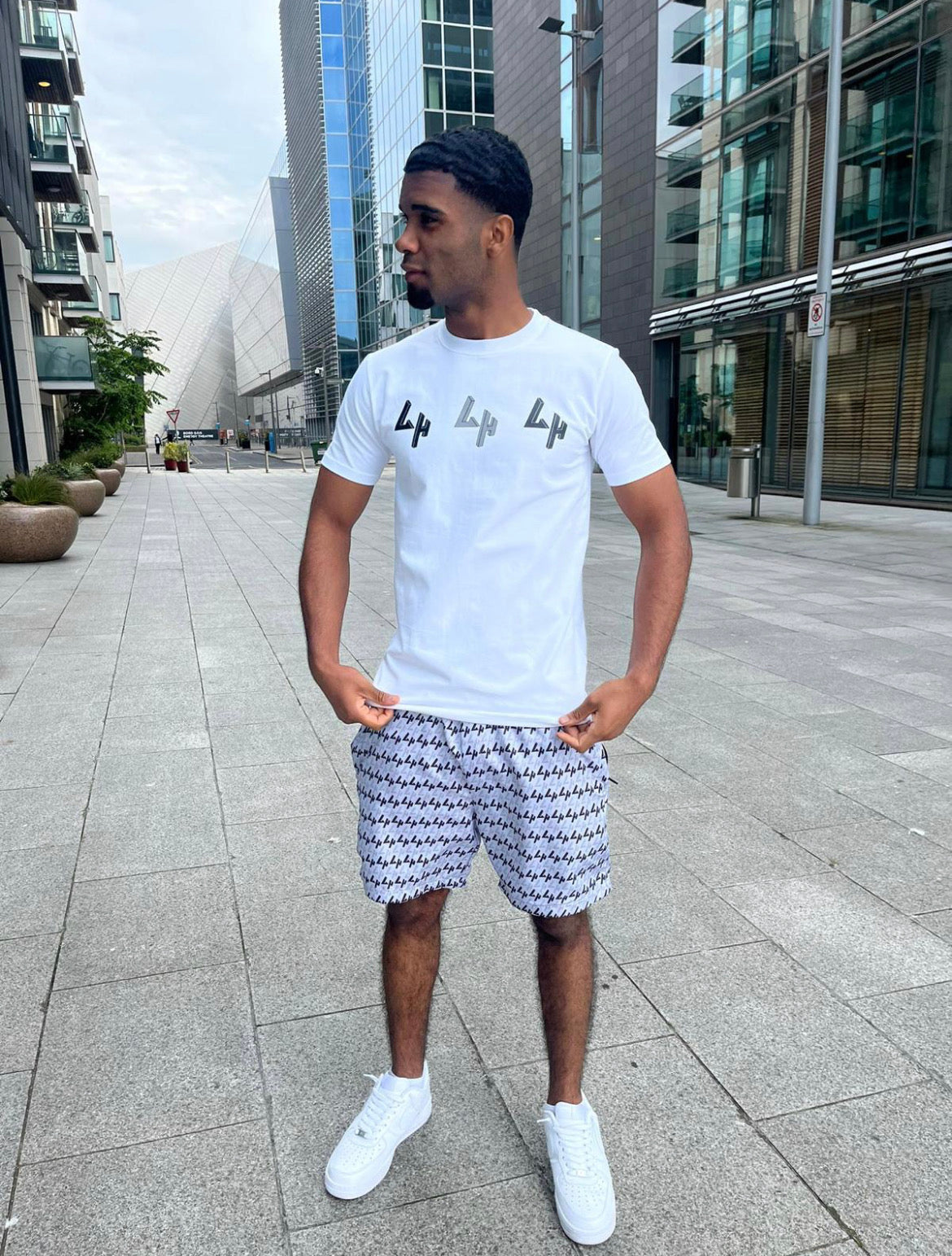 3 LH Grey/Black LH Logo White Tee