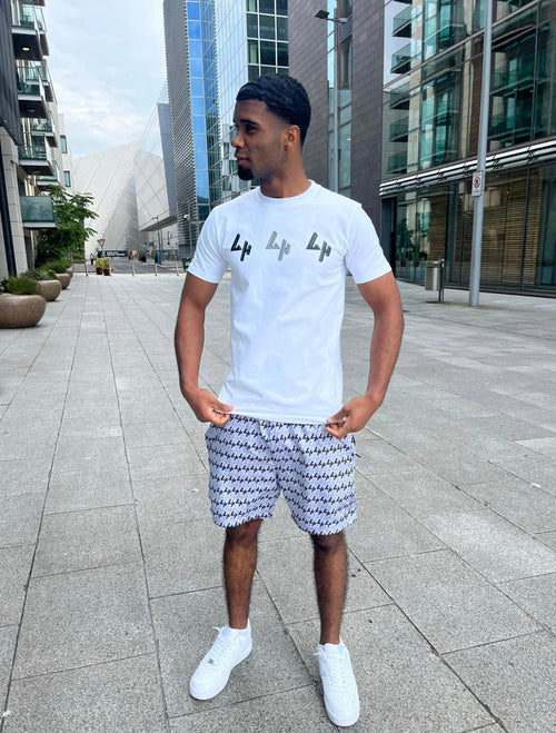 3 LH Grey/Black LH Logo White Tee
