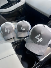 Load image into Gallery viewer, GREY/WHITE LH TRUCKER HAT
