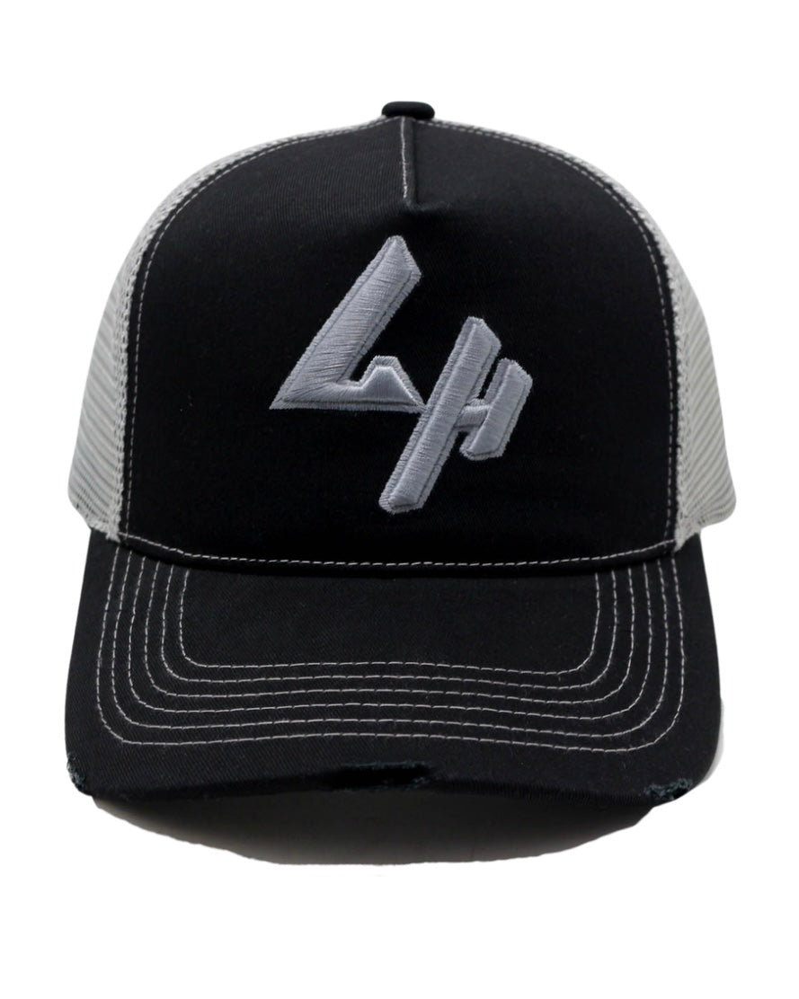 Black / Silver Trucker Hat
