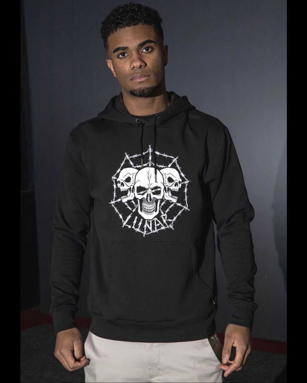 3 Webbed Skull Hoodie