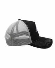 Load image into Gallery viewer, Black / Silver Trucker Hat
