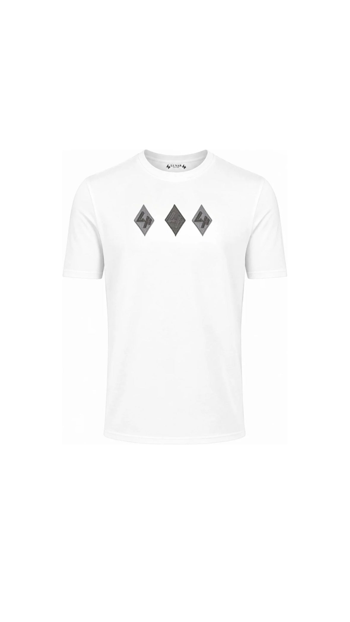 White Embroidered Diamond Tee
