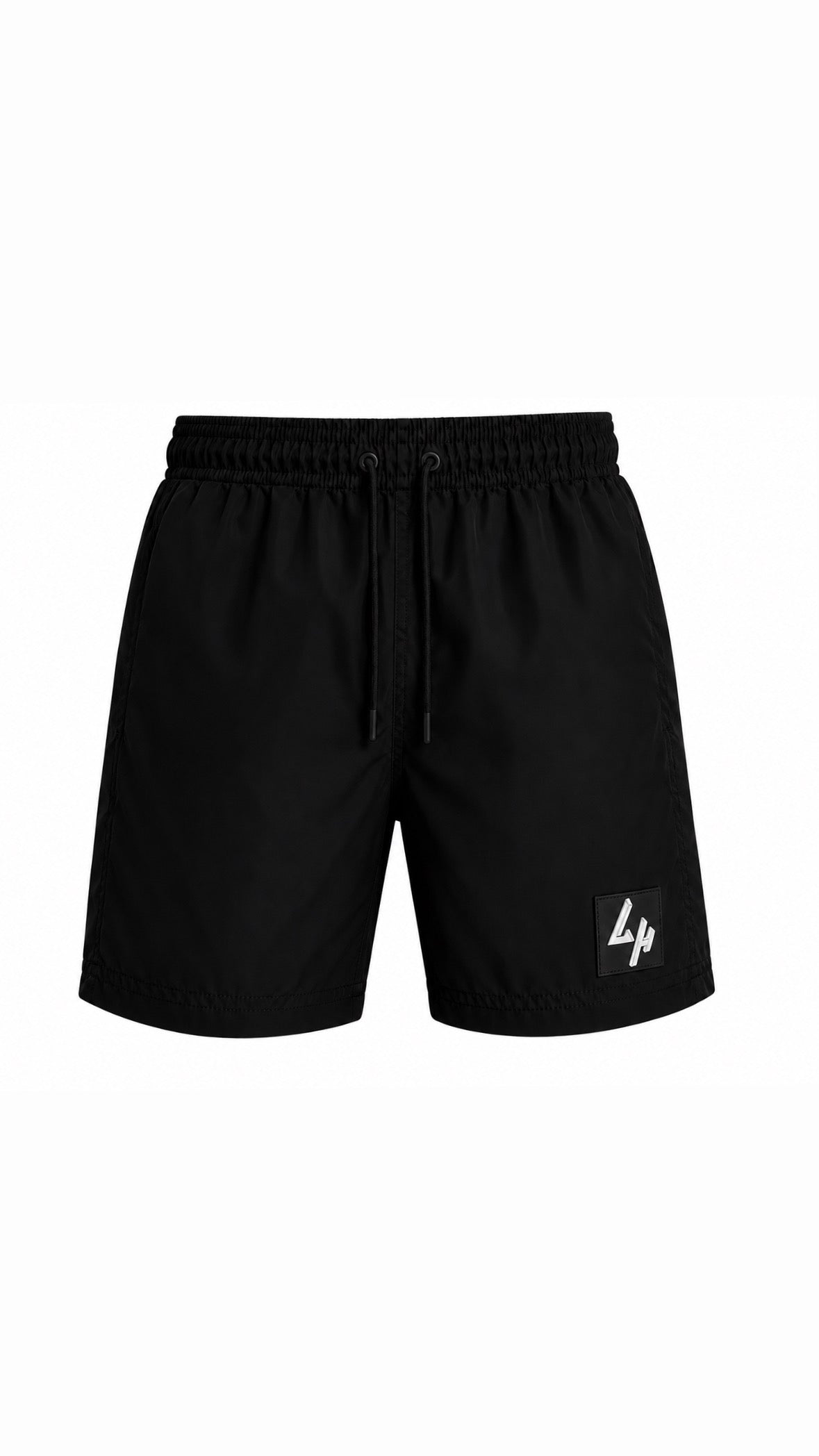 Black Square Badge Swim Shorts